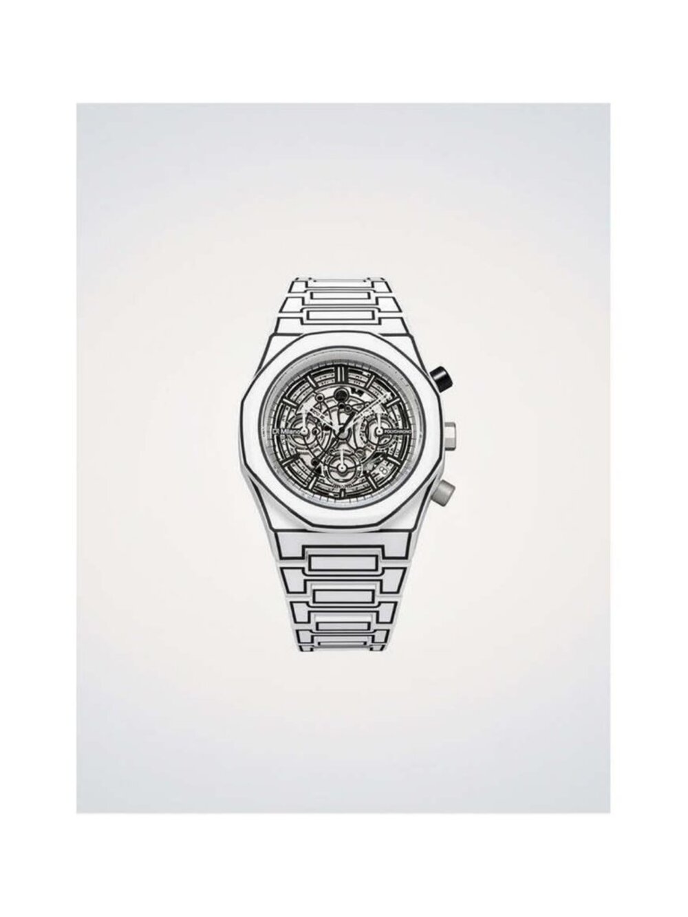NWT D1 Milano Core Chronograph Quartz White Dial Men's Watch
